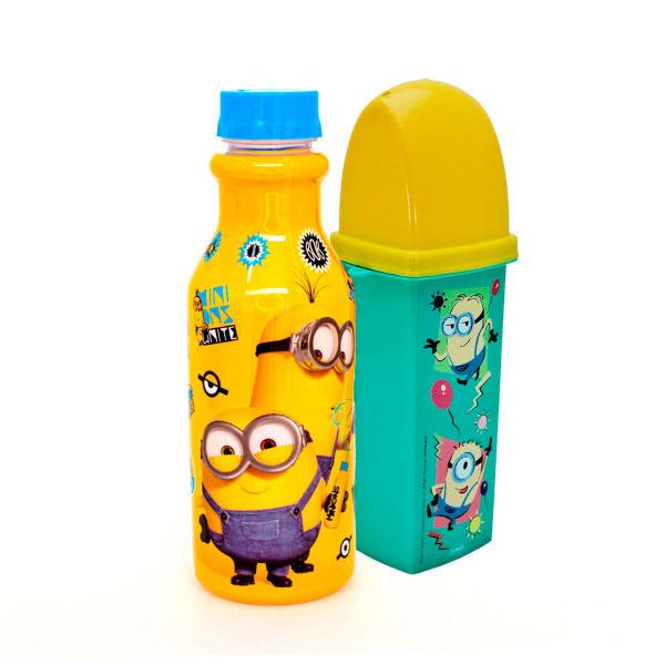 Imagem de Kit Escolar Garrafa de Água Infantil 500 ML e Porta Escova de Dente Infantil Plasutil