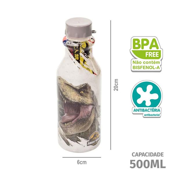 Imagem de Kit Escolar Garrafa de Água Infantil 500 ML e Porta Escova de Dente Infantil Plasutil