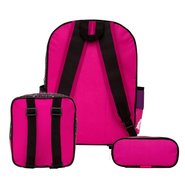 Imagem de Kit Escolar Infantil Mochila de Costas Barbie Rosa Meninas