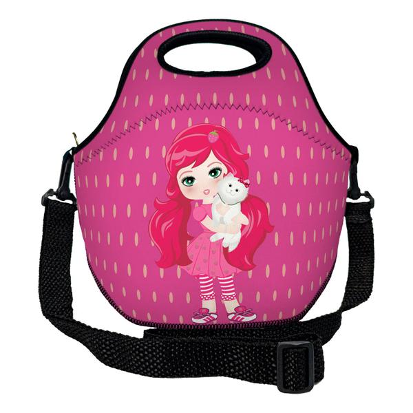 Imagem de Kit Escolar Infantil Mochila de Rodinha + Lancheira Térmica + Necessaire Plus  ISOPRENE  Menina Frutinha