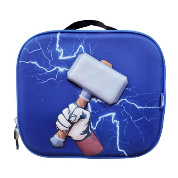 Imagem de Kit Escolar Infantil Mochila Rodinha Lancheira e Estojo 3d Super Hammer Yins 42166 Volta Aulas 