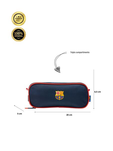 Imagem de Kit Escolar Juvenil Mochila Costas + Estojo Duplo Barcelona