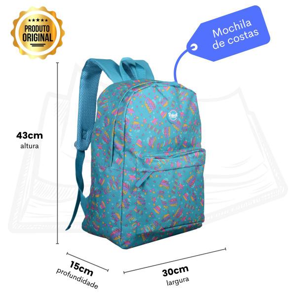 Imagem de Kit Escolar Juvenil Mochila Impermeável + Estojo Duplo Rabisk