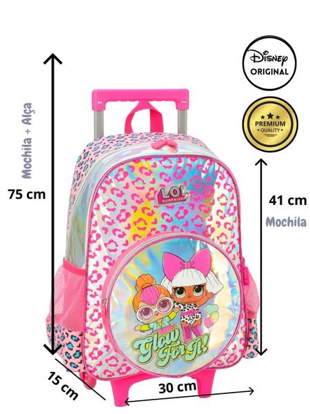 Imagem de Kit Escolar Lol Mochila De Rodas G + Lancheira