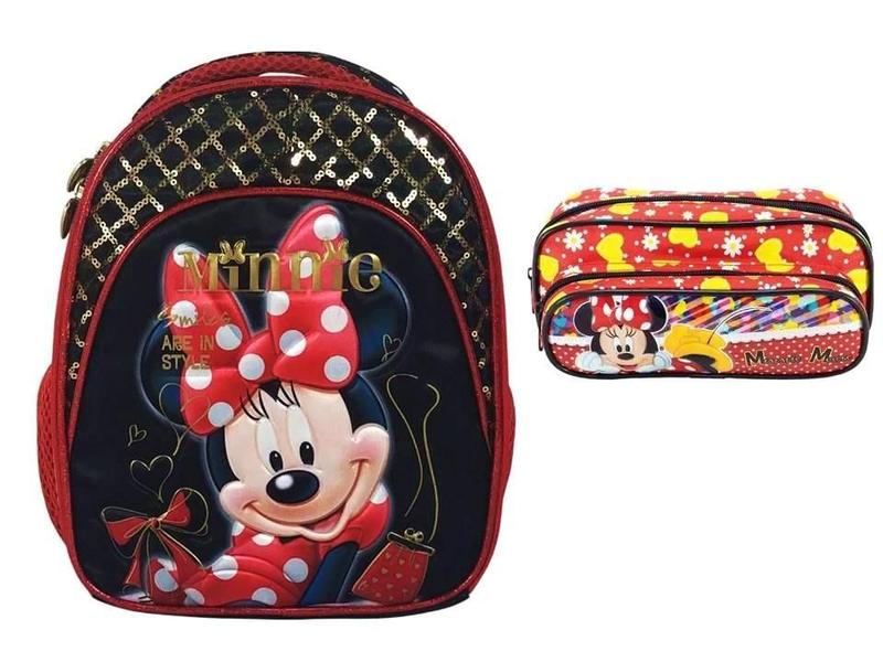 Imagem de Kit Escolar Minnie Mouse Lancheira Térmica + Estojo