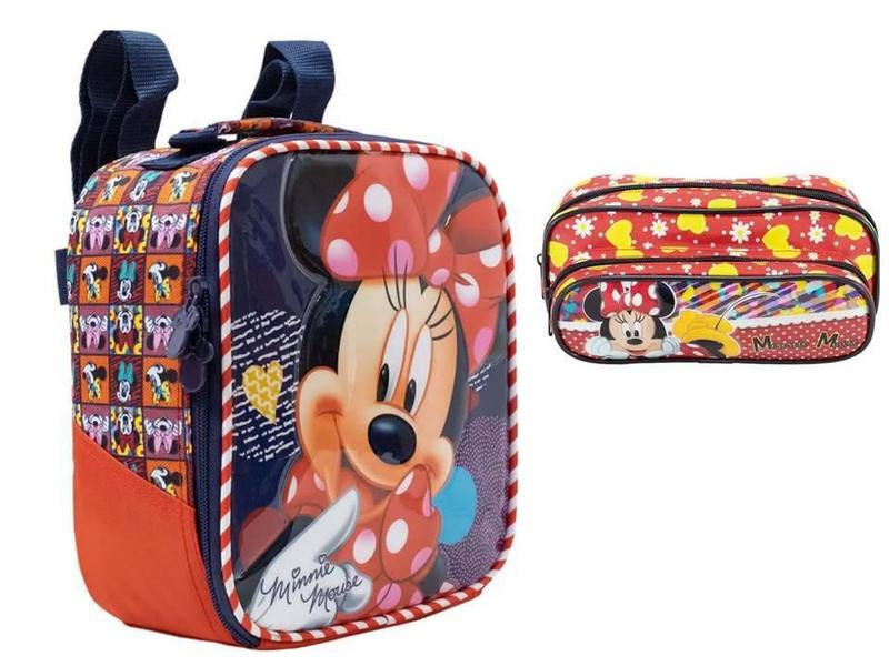 Imagem de Kit Escolar Minnie Mouse Lancheira Térmica + Estojo