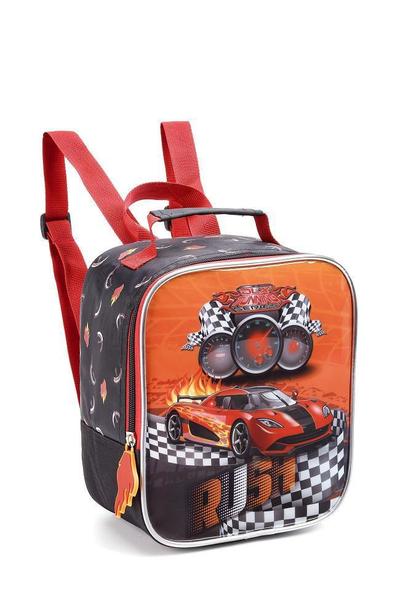 Imagem de Kit Escolar Mochila Com Rodinhas Menino Carros Corrida 2023