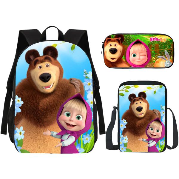 Imagem de Kit Escolar Mochila, Lancheira E Estojo Menina E O Urso Volta as Aulas