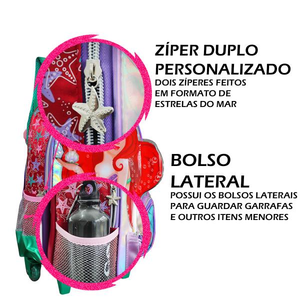 Imagem de Kit Escolar Mochila Mermaid Lancheira Térmica E Estojo Duplo