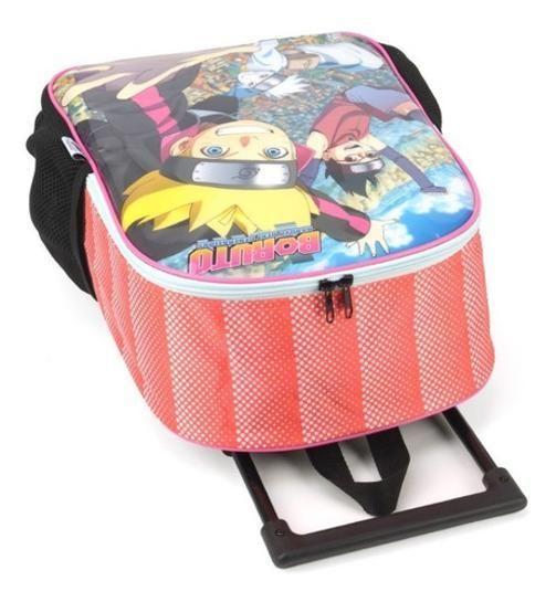 Imagem de Kit Escolar Mochila Rodinhas + Lancheira Boruto - Vermelho