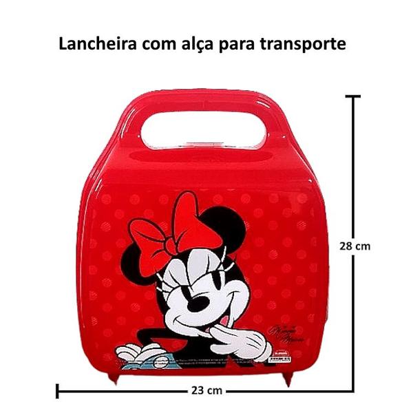 Imagem de Kit Escolar Recreio da Minnie com Lancheira Pote de Lanches e Garrafa 