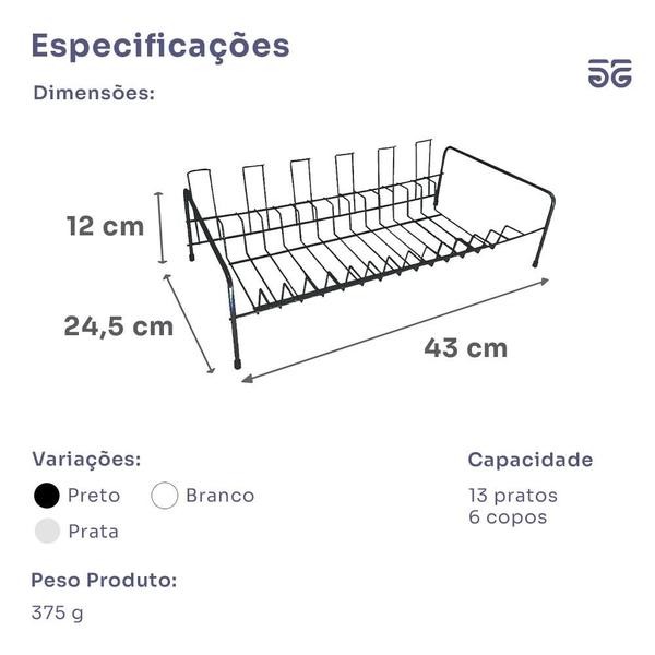 Imagem de Kit Escorredores de Louça Compacto e Porta Talher 2 cores