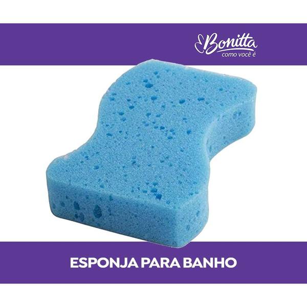 Imagem de Kit Escova de Banho Costas Massageador 37cm e Esponja Basic Bonitta 