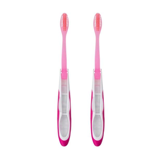 Imagem de Kit Escova Dental Compact Macia Kess Belliz Rosa C/2