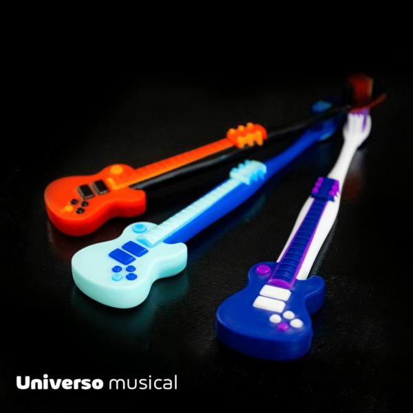 Imagem de Kit Escova Dental Infantil Universo Musical  Powerdent  3 unidades