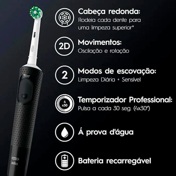 Imagem de Kit Escova Elétrica Oral B Pró Series 2 Recarregável E Refil Para Escova Dental Elétrica Oral-B CrossAction - 2 Unidades