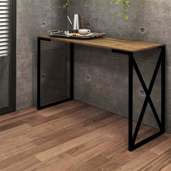 Imagem de Kit Escritório Bex 3 Cadeiras Suede Terracota com 1 Mesa e 1 Livreiro Ferro Preto MDF Imbuia - Ahazzo Móveis