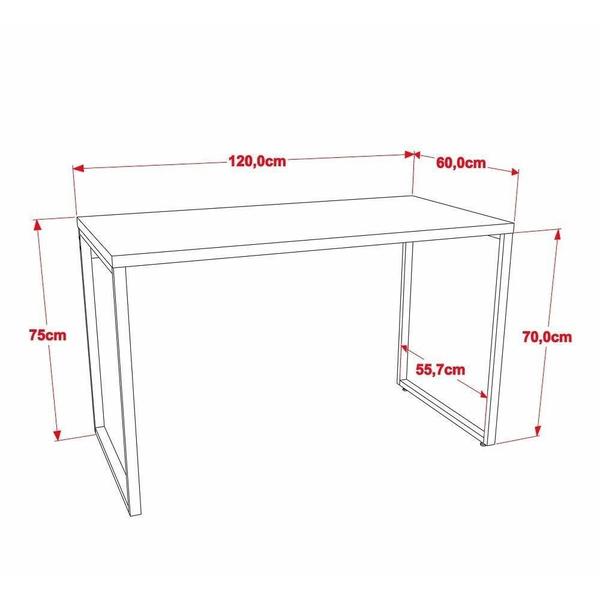 Imagem de Kit Escritório Estilo Industrial Mesa 120cm e Estante Snow