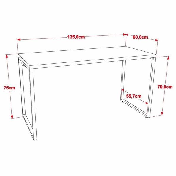 Imagem de Kit Escritório Estilo Industrial Mesa 135cm e Estante Snow