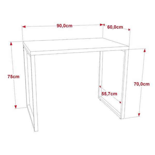 Imagem de Kit Escritório Estilo Industrial Mesa 90cm e Estante Snow