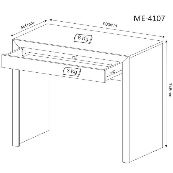 Imagem de Kit Escritório Home Office Com Mesa Gaveta e Estante Br