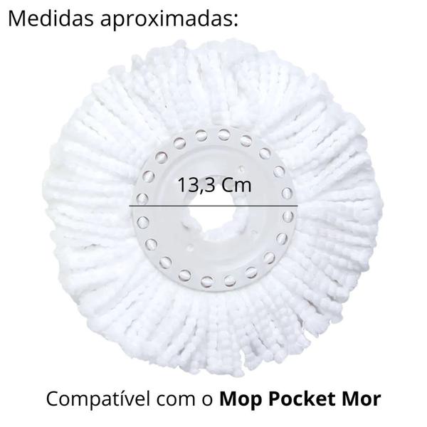 Imagem de Kit Esfregao Mop Pocket Rosa 8 Litros Limpeza Pratica com Balde + Refil Microfibra Mor