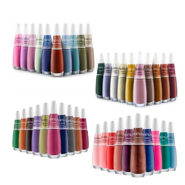Kit Esmalte Impala A Cor Da Sua Moda Coleção 1, 2, 3 e 4 c/ 40 cores Kit Esmalte Impala A Cor Da Sua Moda Coleção 1, 2, 3 e 4 c/ 40 cores