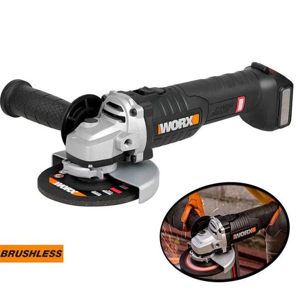 Kit Esmerilhadeira Angular à Bateria 20V com Bateria 4Ah e Carregador Power Share WORX Imagem de Kit Esmerilhadeira Angular à Bateria 20V com Bateria 4Ah e Carregador Power Share WORX