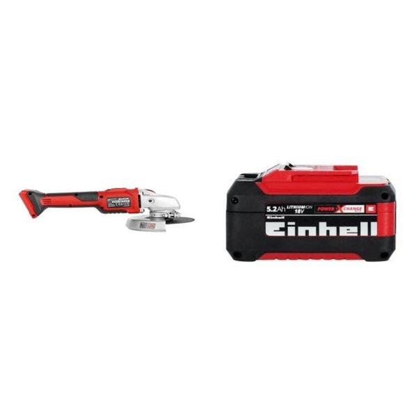 Imagem de Kit Esmerilhadeira Angular Axxio - Brushless com Bateria Power X-change 18v 5,2ah Plus Einhell Preto