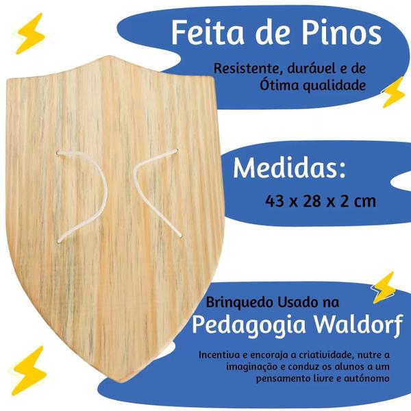 Kit Espada E Escudo De Madeira Medieval Brinquedo Waldorf - Brinque E Leia Imagem de Kit Espada E Escudo De Madeira Medieval Brinquedo Waldorf