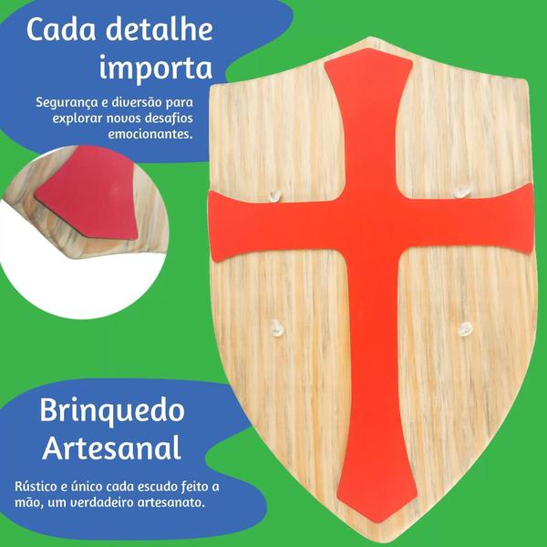 Kit Espada E Escudo De Madeira Medieval Brinquedo Waldorf - Brinque E Leia Imagem de Kit Espada E Escudo De Madeira Medieval Brinquedo Waldorf
