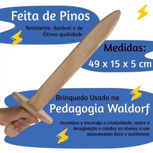 Kit Espada E Escudo De Madeira Medieval Brinquedo Waldorf - Brinque E Leia Imagem de Kit Espada E Escudo De Madeira Medieval Brinquedo Waldorf