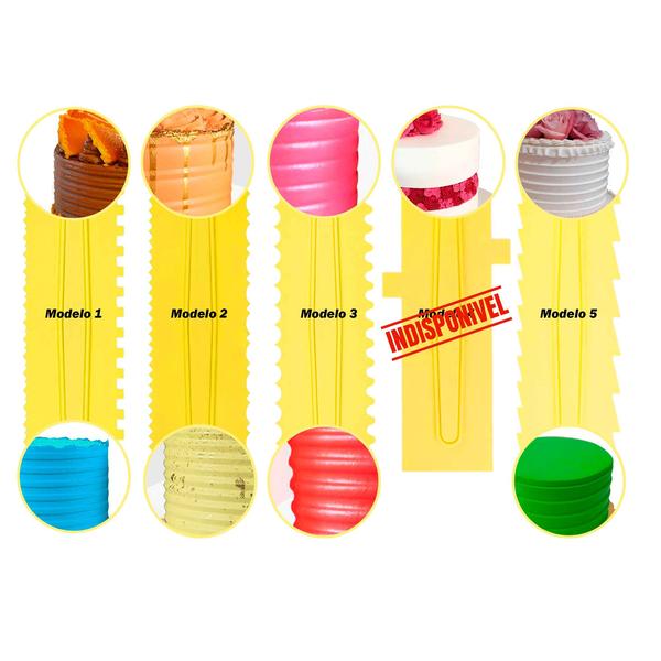 Kit Espátula para Bolo Confeitaria Decorativa BlueStar Sortido C/5 - Blue Star Imagem de Kit Espátula para Bolo Confeitaria Decorativa BlueStar Sortido C/5