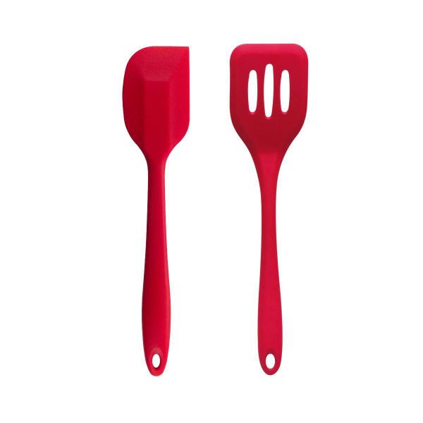 Imagem de Kit Espátula Silicone Reta + Vada - 27/28 cm - Cozinha