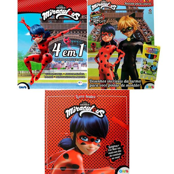 Imagem de Kit Especial Miraculos Ladybug  Colorir + Atividades + Livro Teatro  Crianças 5+ Anos