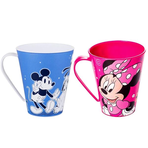 Imagem de Kit Especial Plasútil Caneca com Alça Infantil Minnie Rosa e Mickey