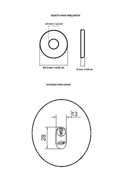 Imagem de Kit Espelho roseta Redonda Avulsa para  Fechadura Externa IMAB Inox Escovado Acetinado