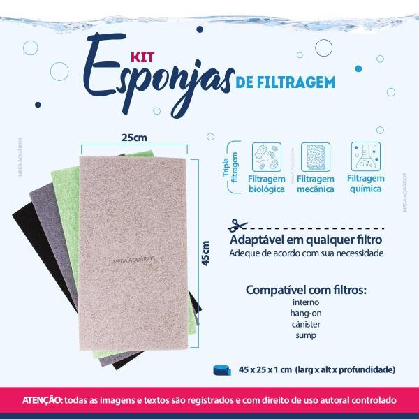 Imagem de Kit Esponja Biológica Mídia Filtragem Bio Mecânica Wf 25X45