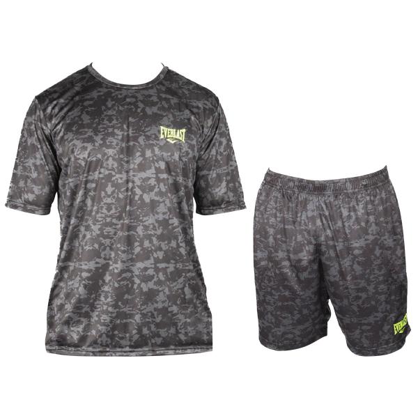 Imagem de Kit Esporte Camiseta + Bermuda Everlast Masc Cinza