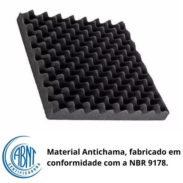 Imagem de Kit Espuma Difusora Acustica Antichamas 50X50X2 Profissional