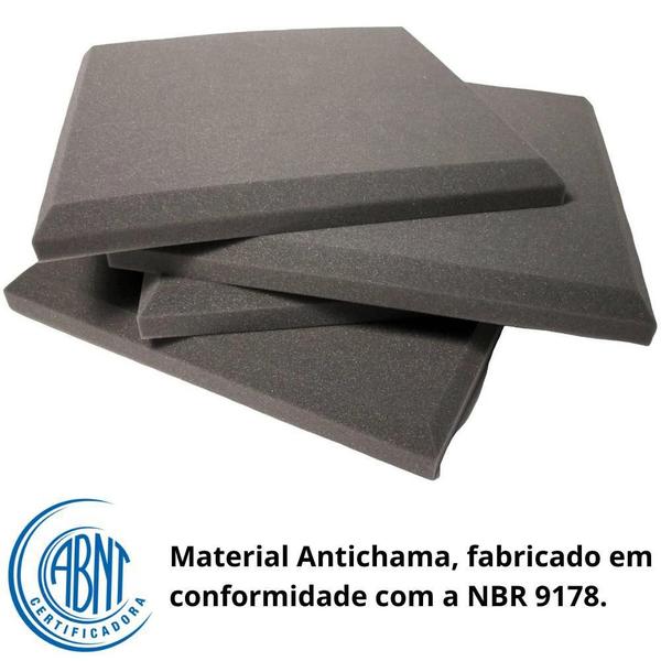 Imagem de Kit Espuma Isolamento Acústico 50X50X2Cm Absorvedor Sonoro