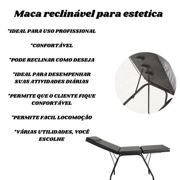 Imagem de Kit estética Maca 3 posições massagem + Mocho Pétala +Escada