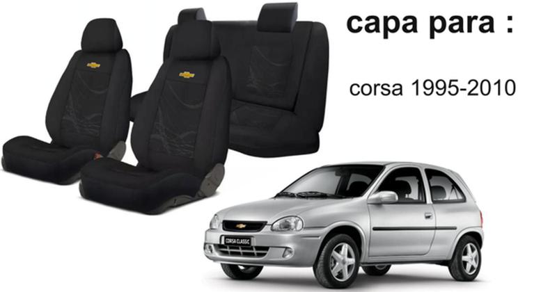 Imagem de Kit Estofamento Tecido para Bancos Corsa 1995+2010 + Capa Volante + Chaveiro GM