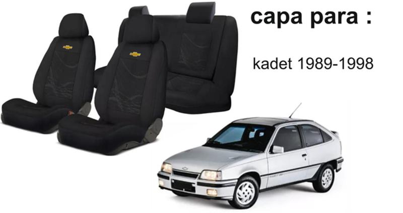 Imagem de Kit Estofamento Tecido para Bancos Kadett 1989+1999 + Capa Volante + Chaveiro GM