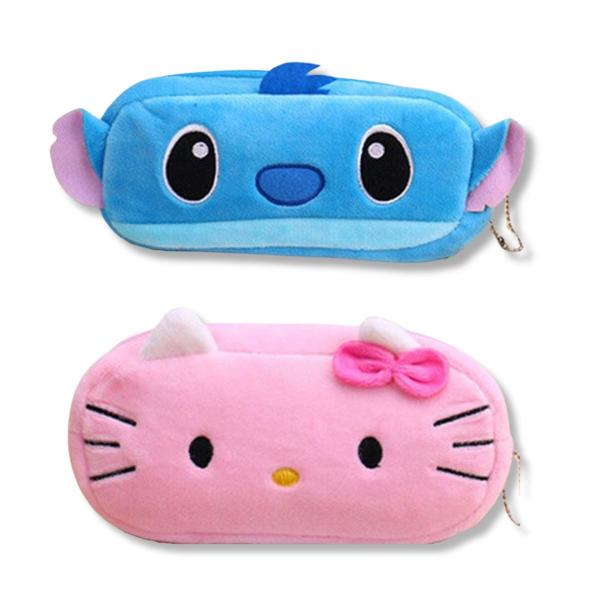 Kit Estojo Escolar Fofo Stitch + Hello Kitty Pelúcia Porta Lápis Canetas - IMPORTADO Imagem de Kit Estojo Escolar Fofo Stitch + Hello Kitty Pelúcia Porta Lápis Canetas