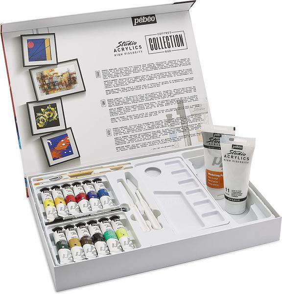 Imagem de Kit Estojo Tinta Acrílica Pébéo Coffret Collection Box