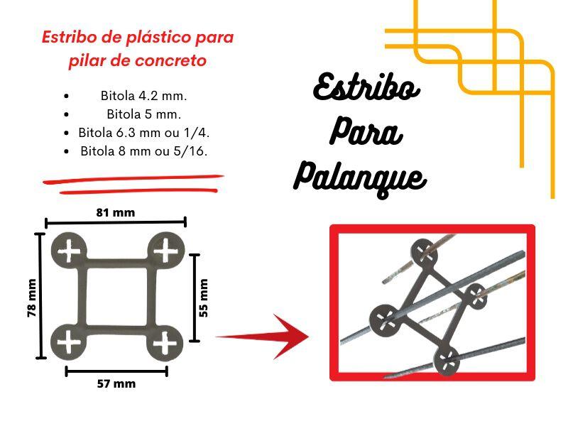Imagem de Kit Estribo Encaixe Externo Polímero 7,5x7,5cm Para Obras.