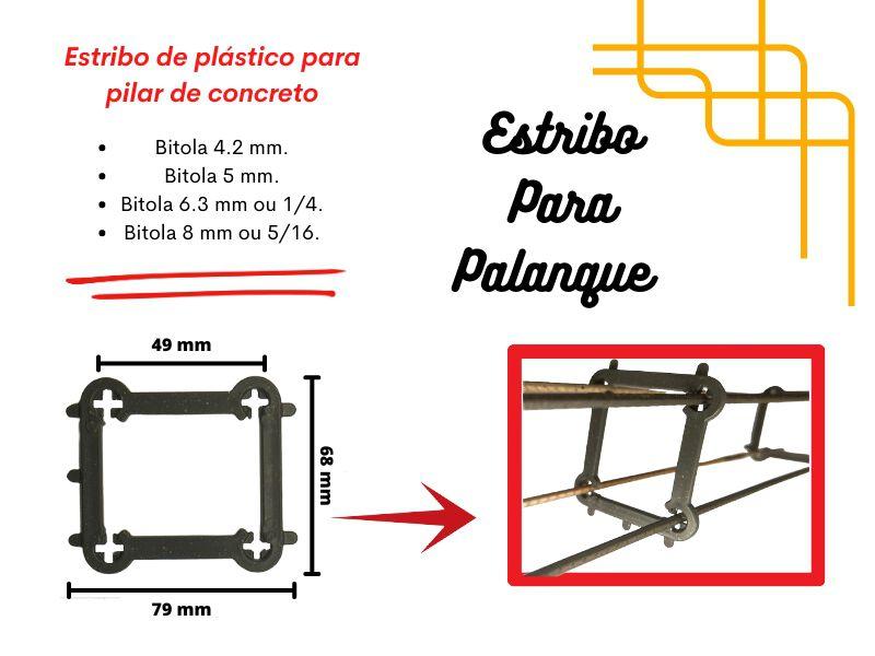 Imagem de Kit Estribo Encaixe Interno Polímero 8x7cm Para Obras Pilar Concreto Construção.