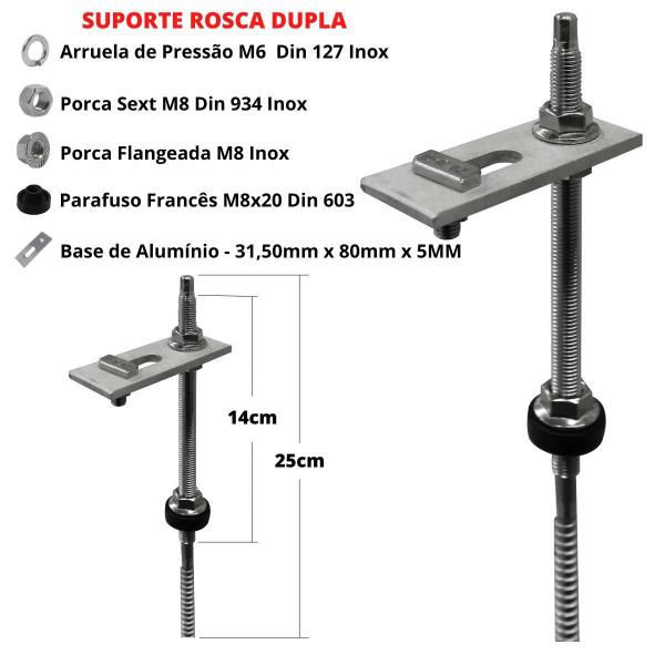 Imagem de Kit Estrutura Suporte Fixador 05 Placas Solar Alumínio E