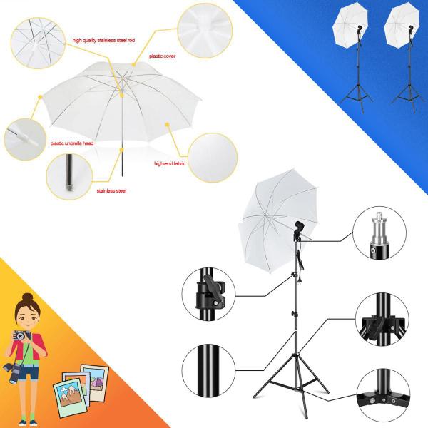 Imagem de Kit Estúdio Iluminação Sombrinha Foto Vídeo Luz Contínua E27